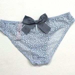 Victoria's Secret Lace Bow Cutout Back Cheekini Panty Size L